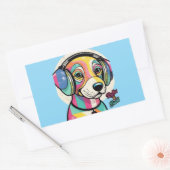 グルーヴ・パピー 長方形シール (封筒)