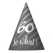 グレおもしろいーエレガントストライプーパターン男性60誕生日 パーティーハット (正面)