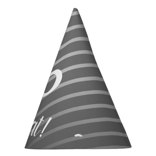 グレおもしろいーエレガントストライプーパターン男性60誕生日 パーティーハット (右)
