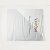 グレとゴールドのベイビーボーイ モダン洗礼背景 タペストリー (正面(横))