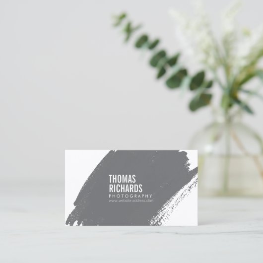 グレはっきりしたーグランジブラッシュストローク 名刺 (スタンド正面)
