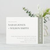 グレはっきりしたーモダンタイポグラフィ婚約招待状 サンキューカード (スタンド正面)