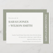 グレはっきりしたーモダンタイポグラフィ婚約招待状 サンキューカード (正面/裏面)