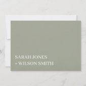 グレはっきりしたーモダンタイポグラフィ文字婚約招待状 サンキューカード (裏面)