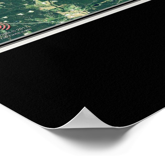 グレアーズフェリー湖アーカンソー衛星ポスターマップ ポスター (角)