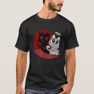 グレイおもしろいキャットデビルエンジェルバートキャットイブシャドーディア Tシャツ