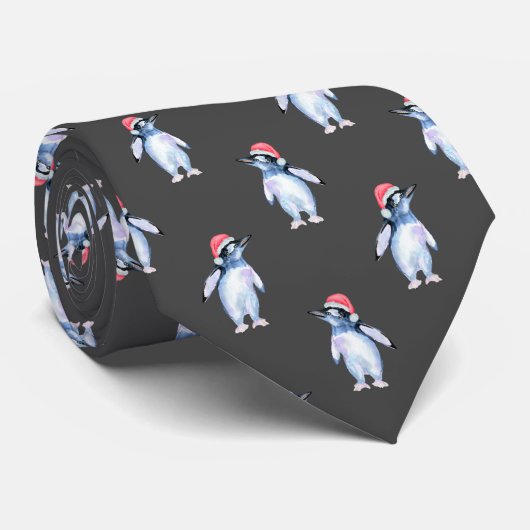 グレイおもしろいペンギン動物愛好家 ネクタイ (ロール)