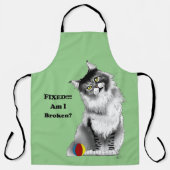 グレイおもしろいメインクーンキャットフィックス エプロン (正面)