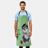 グレイおもしろいメインクーンキャットフィックス エプロン (着用した状態)