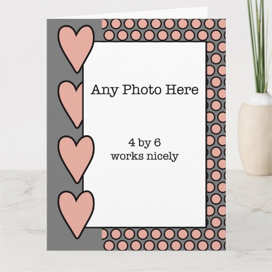 グレイとピンクの父の日カードの写真 カード (正面)