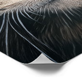 グレイなタビー猫クローズアップ ポスター (角)