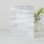 グレイのウィンター・ベビーシャワー「Baby It's Cold Outside」 箔招待状 (立ち正面)