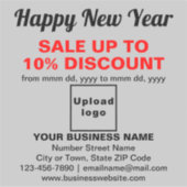 グレイのビニールのシールでビジネスの新年の販売 シール (正面)