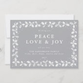 グレイのホリーデザイン枠 フラット 非写真 シーズンカード (正面)