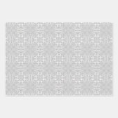 グレイのレース ラッピングペーパーシート (正面2)