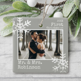 グレイの初クリスマス 結婚 フォト スノーフレーク セラミックオーナメント