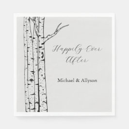 グレイの白樺の木の結婚式 スタンダードランチョンナプキン