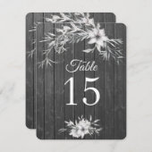 グレイの素朴なウエディング ウッドバーンテーブルナンバー 招待状 (正面/裏面)