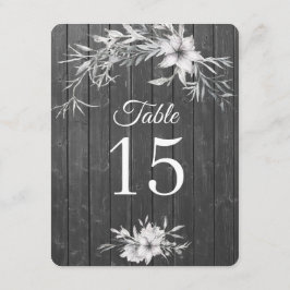 グレイの素朴なウエディング ウッドバーンテーブルナンバー 招待状