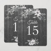 グレイの素朴なデザイン。 ウェディング ウッド バーン テーブルナンバー (正面/裏面)