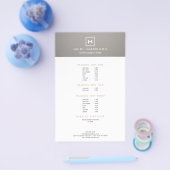 グレイの麻風呂敷にオリジナルイニシャル/モノグラムのBOXロゴ チラシ (シングル)