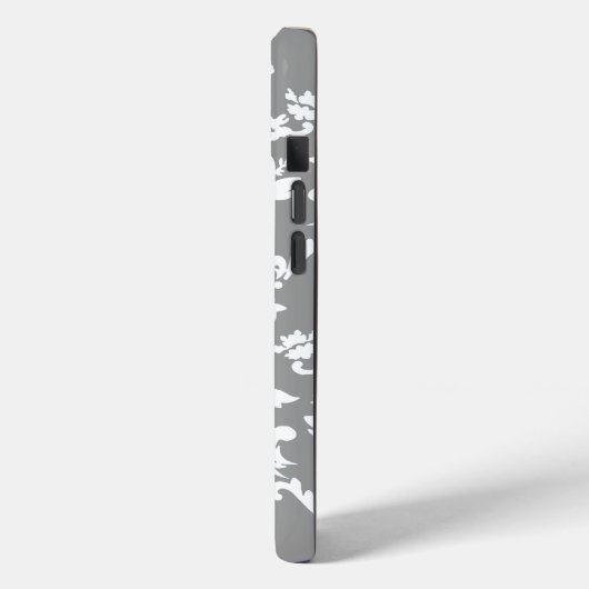 グレイはっきりしたダマスクアットエムポリオモファ Case-Mate iPhoneケース (裏面 / 左)