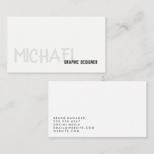 グレイはっきりしたブラックシンプル文字 名刺 (正面/裏面)