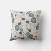 グレイよくはしゃぐブルーピーチフローラリピートプリント クッション (裏面)