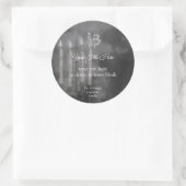 グレイろうそく立て容器ろうそくラベル ラウンドシール (バッグ)