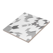 グレイアステカホワイトジオメトリックイカットボホトライバル タイル (側面)