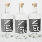 グレイアートビッグモダンモノグラムはっきりしたシンプル結婚ズ リキュールボトルラベル (ボトル)