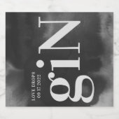 グレイアートビッグモダンモノグラムはっきりしたシンプル結婚ズ リキュールボトルラベル (シングルラベル)