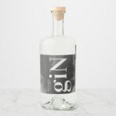 グレイアートビッグモダンモノグラムはっきりしたシンプル結婚ズ リキュールボトルラベル (正面)