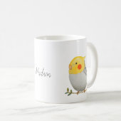 グレイイエローコックアイルカウトペットバード名前をカスタムする コーヒーマグカップ (正面右)