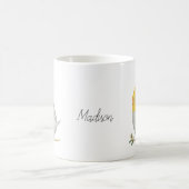 グレイイエローコックアイルカウトペットバード名前をカスタムする  コーヒーマグカップ (中央)