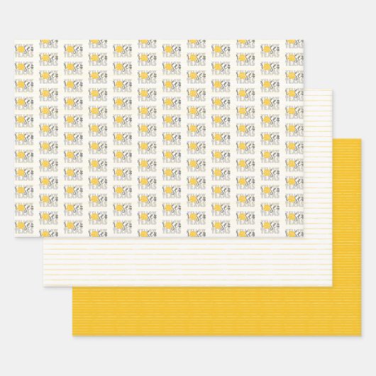 グレイイエローローズ・オブ・テキサス州 ラッピングペーパーシート (セット)