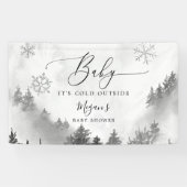 グレイウィンターワンダーランドベビースシャワー 横断幕 (横)