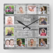 グレイウッド12写真テンプレートタイムファミリー引用文 スクエア壁時計 (正面)