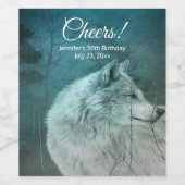 グレイウルフインアダークフォレスト応援誕生日 ワインラベル (シングルラベル)