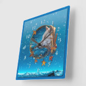 グレイウルフザクエス素晴らしト スクエア壁時計 (傾斜)