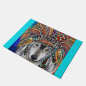 グレイウルフ アート ドアマット (アングル)