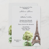 グレイエッフェルタワーパ結婚リス 招待状 (正面/裏面)