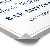 グレイエレガントアンドネイビーブルーバー（ユダヤ教の）バル・ミツバーへようこそ ポスター (角)