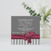 グレイエレガントアンドマルーン誕生日招待状 招待状 (スタンド正面)