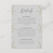 グレイエレガントウィンターワイルドフラワー結婚ズ詳細 エンクロージャーカード (正面)