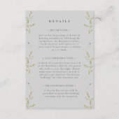 グレイエレガントウィンターワイルドフラワー結婚ズ詳細 エンクロージャーカード (正面)