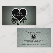 グレイエレガントグリーングリッター 名刺 (正面/裏面)