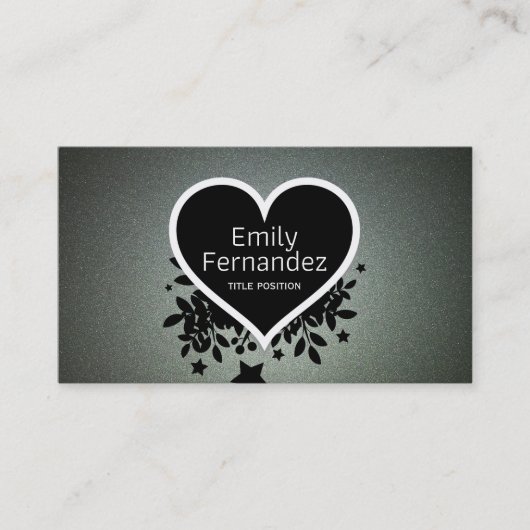 グレイエレガントグリーングリッター 名刺 (正面)