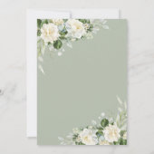 グレイエレガントグリーンフローラ60誕生日 招待状 (裏面)