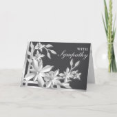 グレイエレガントシルバー花模様悔やみや弔慰 カード (正面)